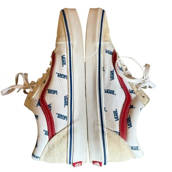 Vans Old Skool Canvas Low Top Sneaker All Over Logo Mens 8.5 Womens 10 - Picture 5 of 9